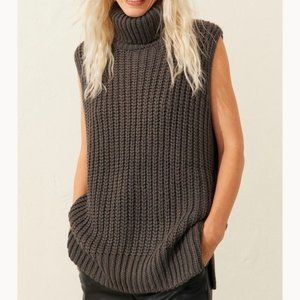 H&M Dark Gray Sleeveless Turtleneck Sweater Vest
